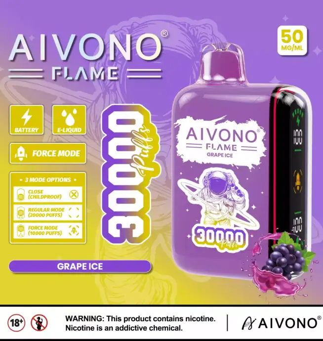 Aivono Aim Flame 30000 Puffs Disposable Vape 25ml e-liquid adjustable airflow