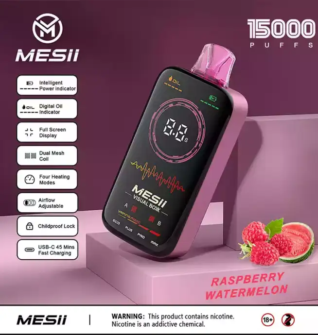 Mesii Visual Boxx 16000 Puffs Disposable Vape with Smart Features