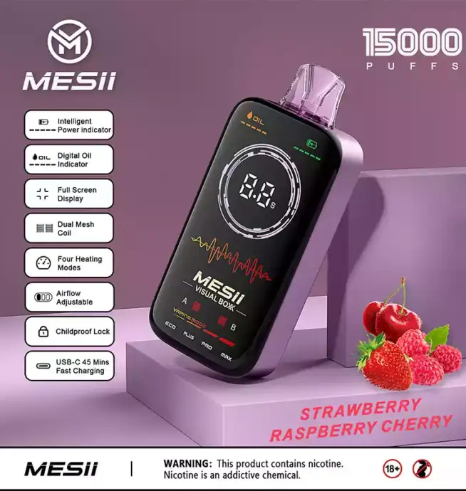 Mesii Visual Boxx 16000 Puffs Disposable Vape with Smart Features