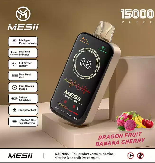 Mesii Visual Boxx 16000 Puffs Disposable Vape with Smart Features