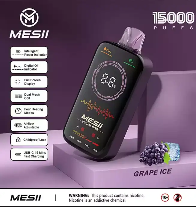Mesii Visual Boxx 16000 Puffs Disposable Vape with Smart Features