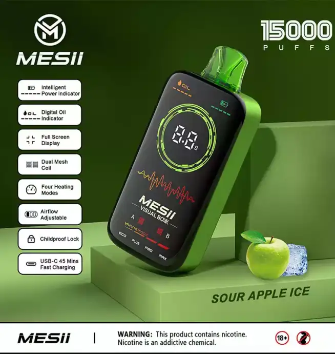 Mesii Visual Boxx 16000 Puffs Disposable Vape with Smart Features