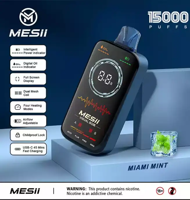 Mesii Visual Boxx 16000 Puffs Disposable Vape with Smart Features