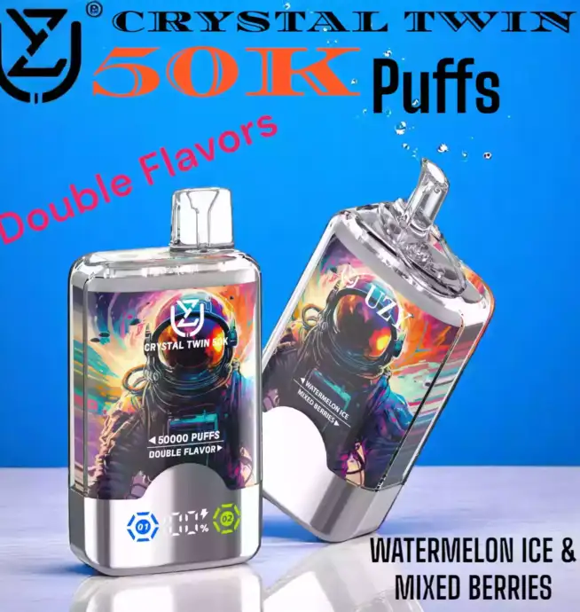 UZY CRYSTAL TWIN 50000 Puffs Double Flavors Disposable Vape Maximum Performance