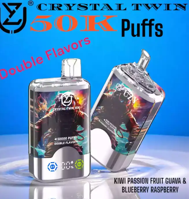 UZY CRYSTAL TWIN 50000 Puffs Double Flavors Disposable Vape Maximum Performance