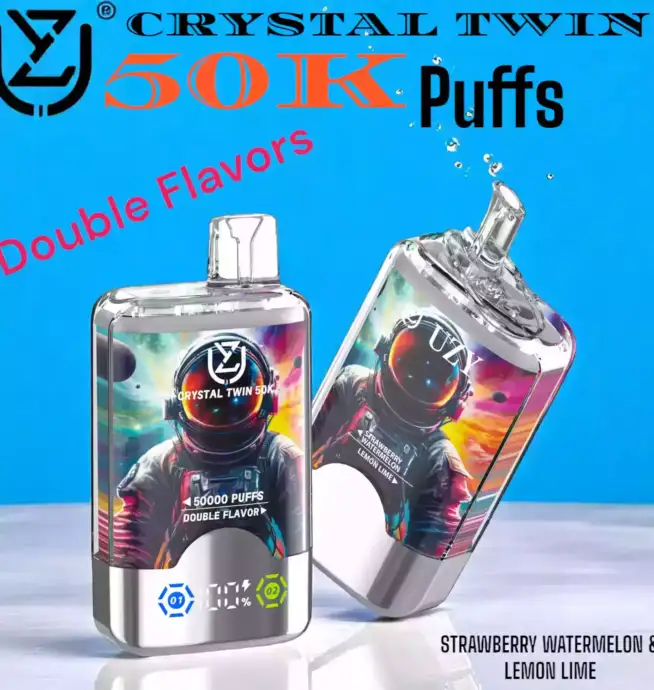 UZY CRYSTAL TWIN 50000 Puffs Double Flavors Disposable Vape Maximum Performance
