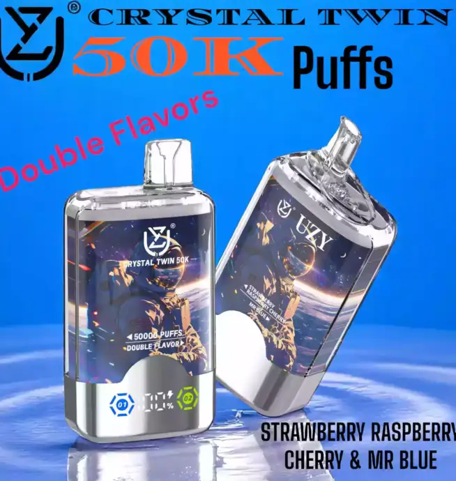 UZY CRYSTAL TWIN 50000 Puffs Double Flavors Disposable Vape Maximum Performance